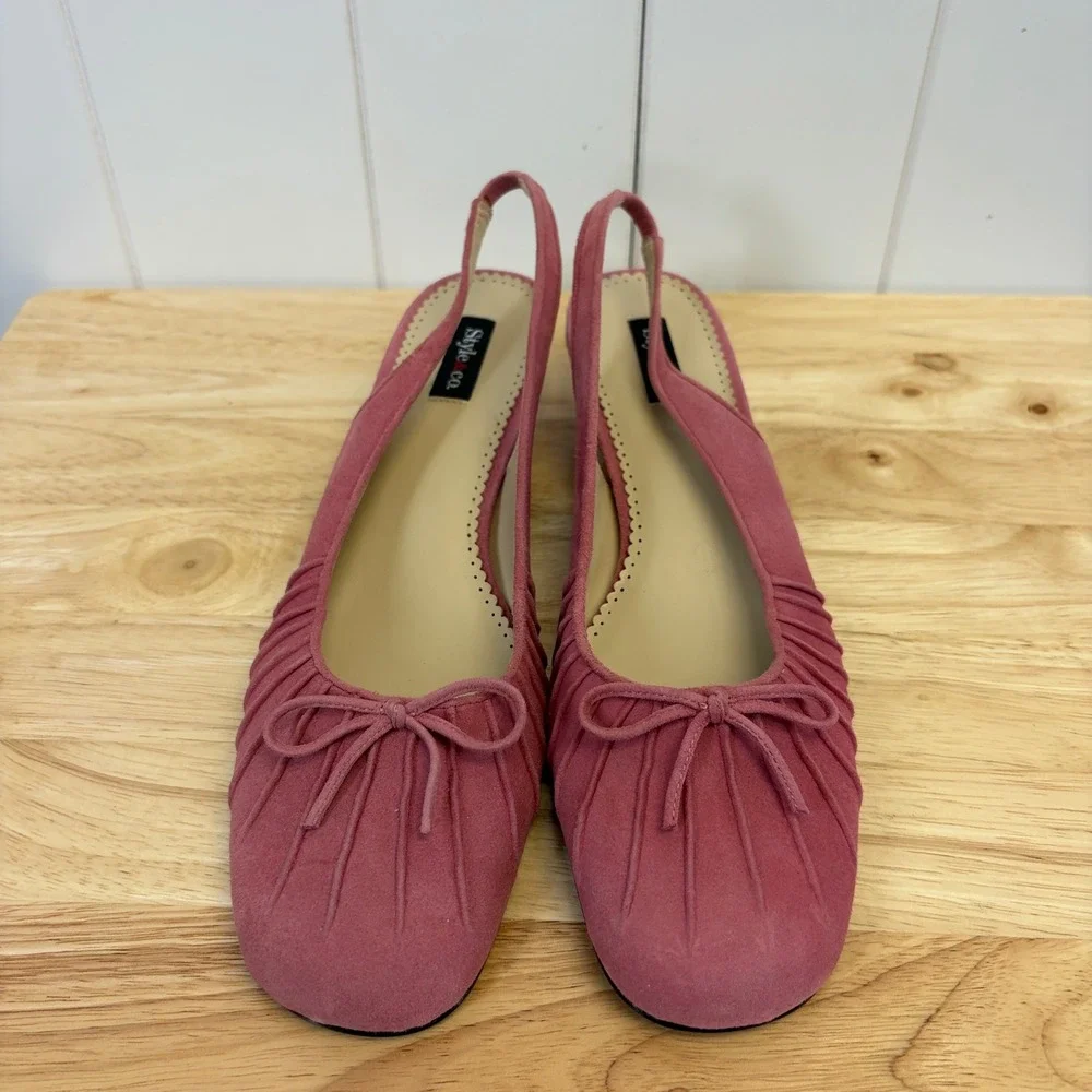Style & Co Debbie Slingback Suede Kitten Heels Women Size 9.5 Coquette Romantic